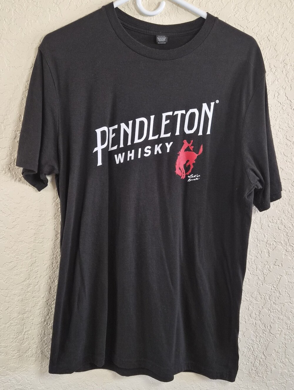 Pendleton Black Short Sleeve Tee with White Logo and Red Graphic